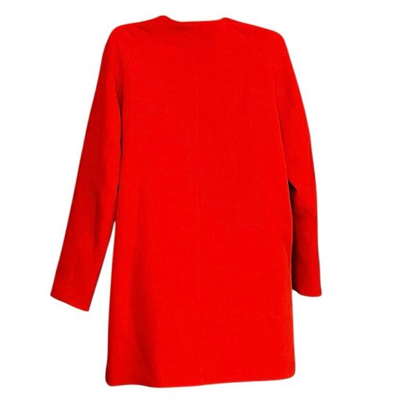 H & M Orange Woman’s Zip Up Duster Jacket Long Sleeve - Picture 2 of 5